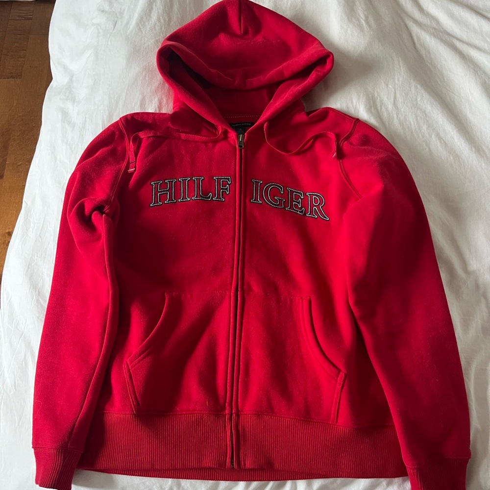 Tommy Hilfiger Vintage Red Hoodie Jacket